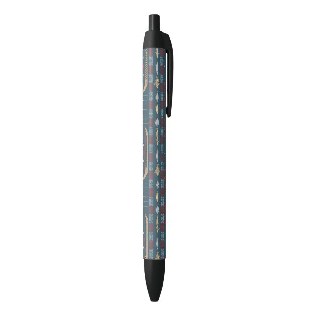 Stylo Noir Motif ethnique de pêche (Bas (Vertical))