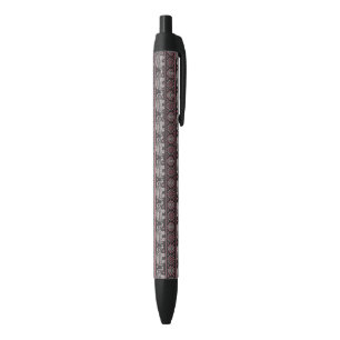 Stylo Noir Motif ethnique noir d'éléphant
