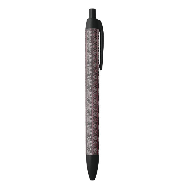 Stylo Noir Motif ethnique noir d'éléphant (Bas (Vertical))