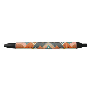 Stylo Noir Motif ethnique tribal africain Terre Multicolores 