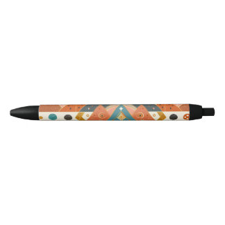 Stylo Noir Motif ethnique tribal africain Terre Multicolores