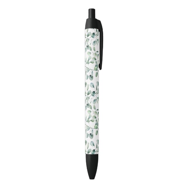 Stylo Noir Motif Eucalyptus aquarelle (Bas (Vertical))
