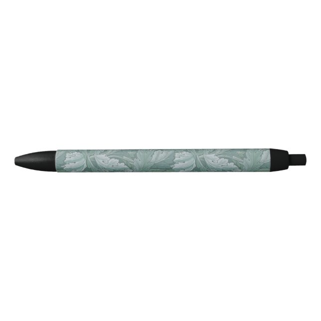 Stylo Noir Motif feuille d'acanthe bleu sarcelle de William M (Devant)