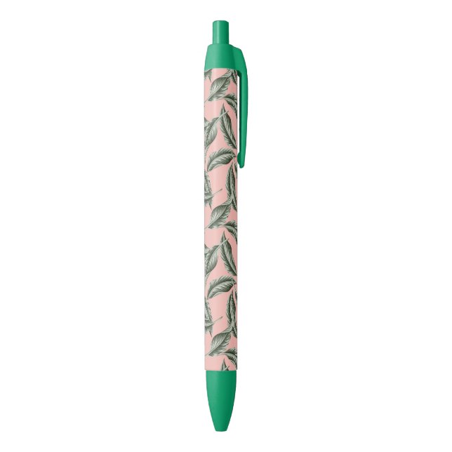Stylo Noir Motif Feuille du jardin tropical (Bas (Vertical))