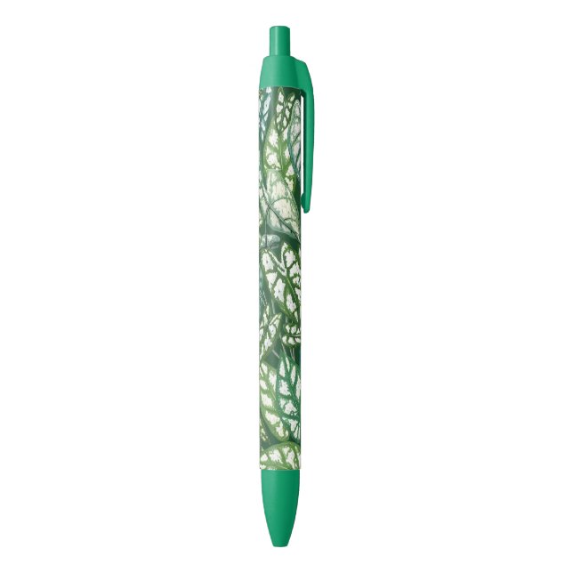 Stylo Noir Motif Feuille vert tropical (Bas (Vertical))