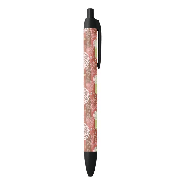 Stylo Noir Motif floral 2 (Bas (Vertical))