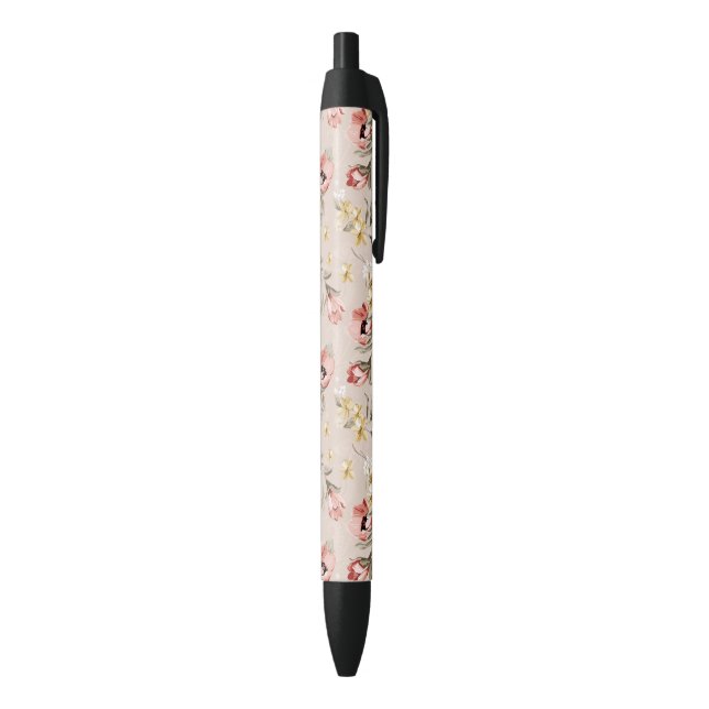 Stylo Noir Motif floral 3 d'élégance abstraite (Bas (Vertical))