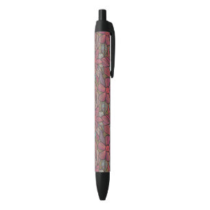 Stylo Noir Motif floral 4