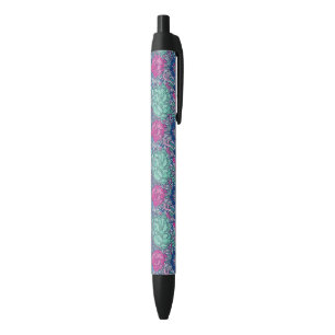 Stylo Noir Motif floral coloré de griffonnage