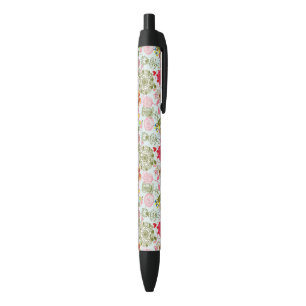Stylo Noir Motif floral dans le rétro style 2
