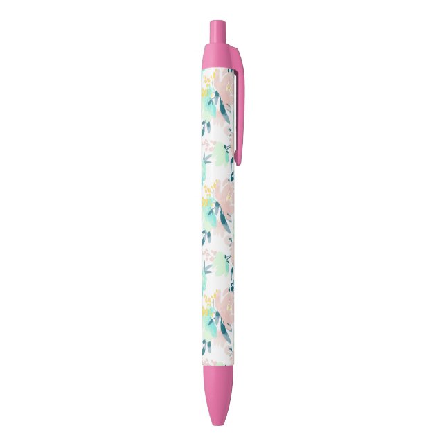 Stylo Noir Motif floral d'aquarelle (Bas (Vertical))