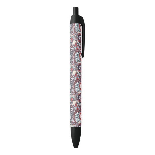 Stylo Noir Motif floral de griffonnage de Paisley (Bas (Vertical))