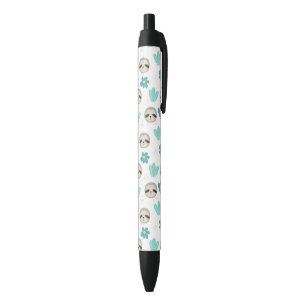 Stylo Noir Motif floral de paresse douce