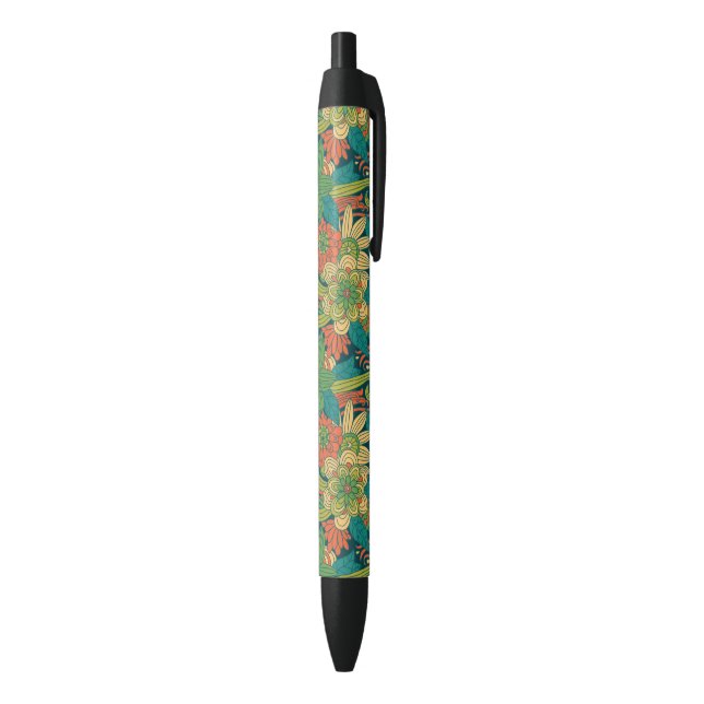 Stylo Noir Motif floral d'été (Bas (Vertical))