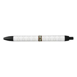 Stylo Noir Motif floral et papillon
