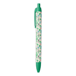 Stylo Noir Motif floral naturel mignon de cactus