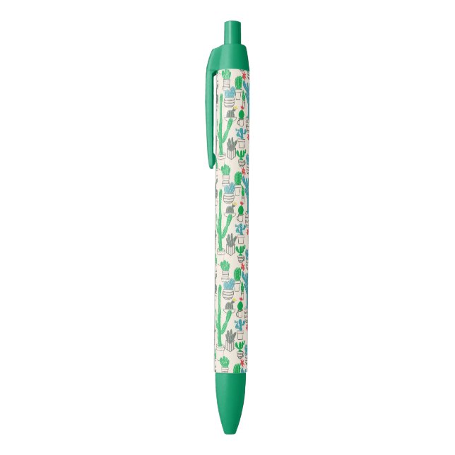 Stylo Noir Motif floral naturel mignon de cactus (Haut (Vertical))