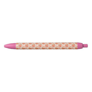 Stylo Noir motif floral rose orange rose mariage printemps
