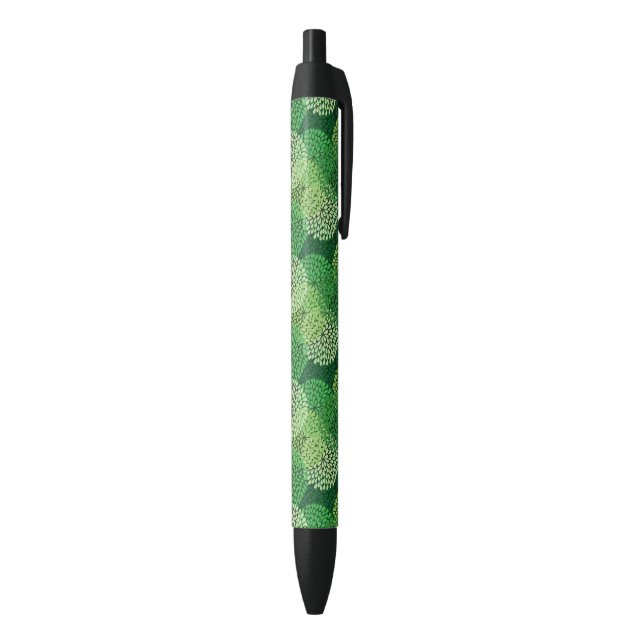 Stylo Noir Motif floral vert (Bas (Vertical))