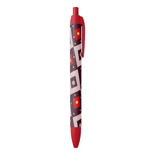 Stylo Noir Motif géométrique (Bas (Vertical))
