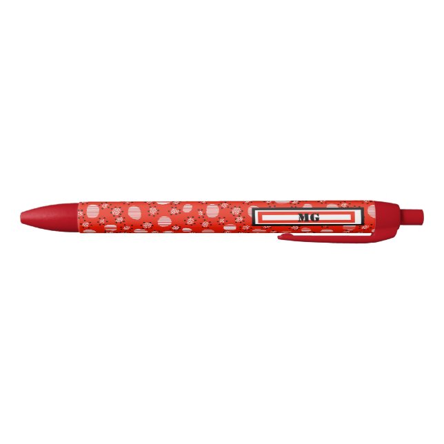 Stylo Noir Motif géométrique (Bas)
