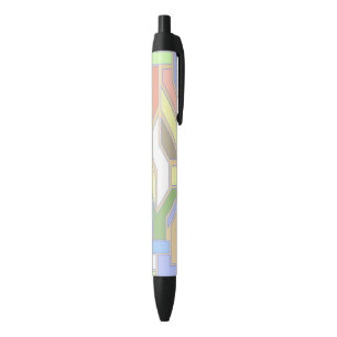 Stylo Noir Motif géométrique 3