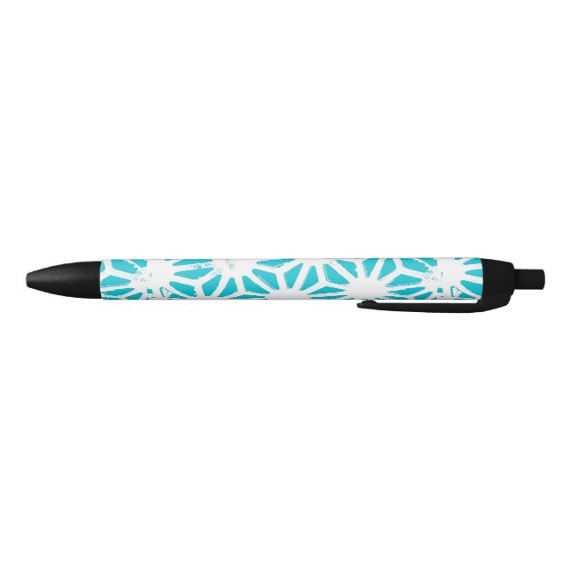 Stylo Noir Motif géométrique Aqua (Bas)