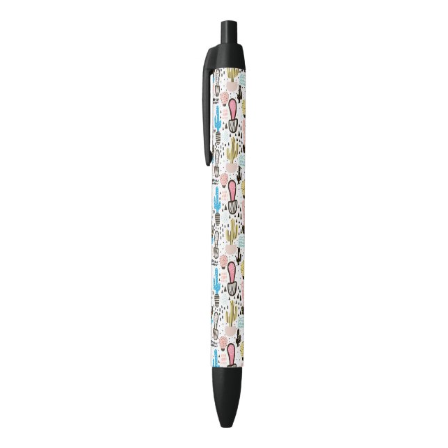 Stylo Noir Motif géométrique de cactus moderne (Haut (Vertical))