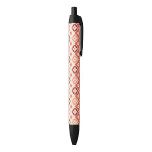 Stylo Noir Motif géométrique d'ikat d'or