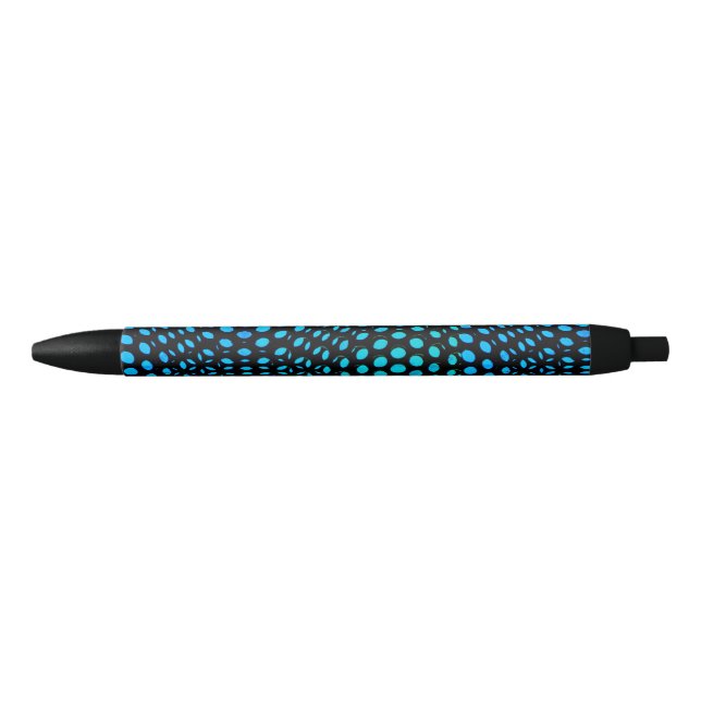 Stylo Noir Motif géométrique moderne à points bleus  (Devant)
