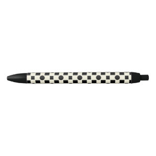 Stylo Noir Motif géométrique noir et blanc avec cercles