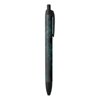 Stylo Noir Motif géométrique sarcelle noir