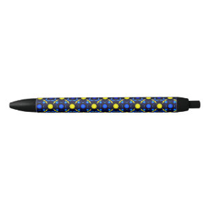 Stylo Noir Motif Géométrique Symétrique Abstrait