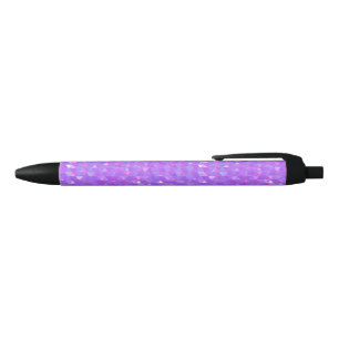Stylo Noir Motif géométrique triangles tendance rose violet