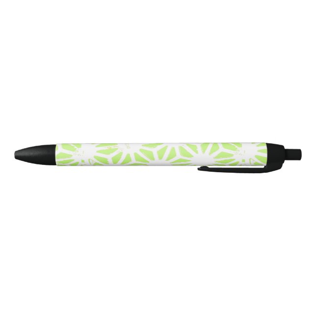 Stylo Noir Motif géométrique vert cime (Bas)