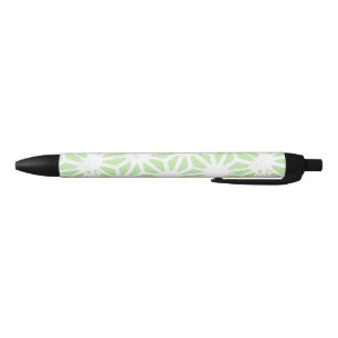 Stylo Noir Motif géométrique vert pomme