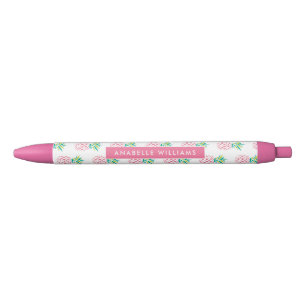 Stylo Noir Motif Girly Pink