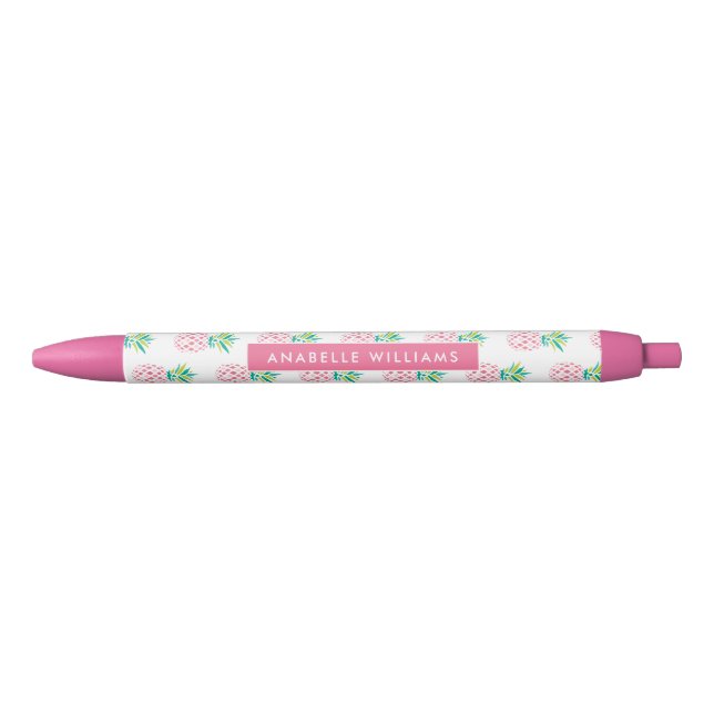 Stylo Noir Motif Girly Pink (Devant)