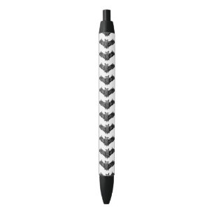 Stylo Noir Motif gothique noir et blanc
