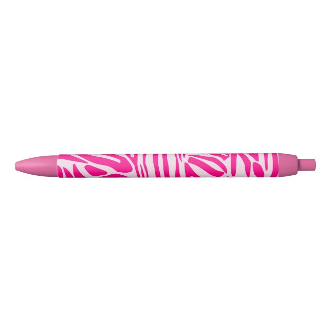 Stylo Noir Motif imprimé zèbre rose (Devant)