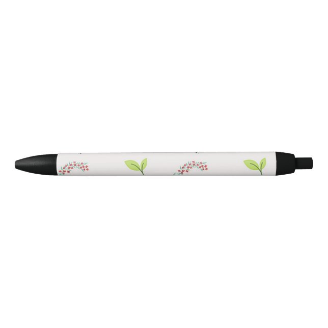 Stylo Noir Motif Ladybug sur gris (Devant)
