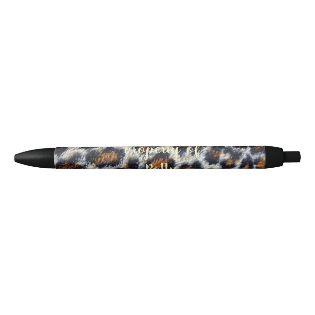 Stylo Noir motif ludique et ludique léopard (Devant)