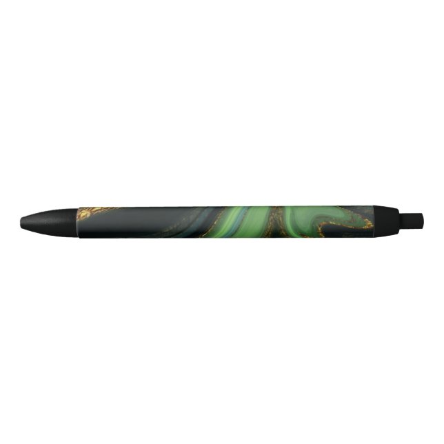 Stylo Noir motif marbré abstrait (Devant)