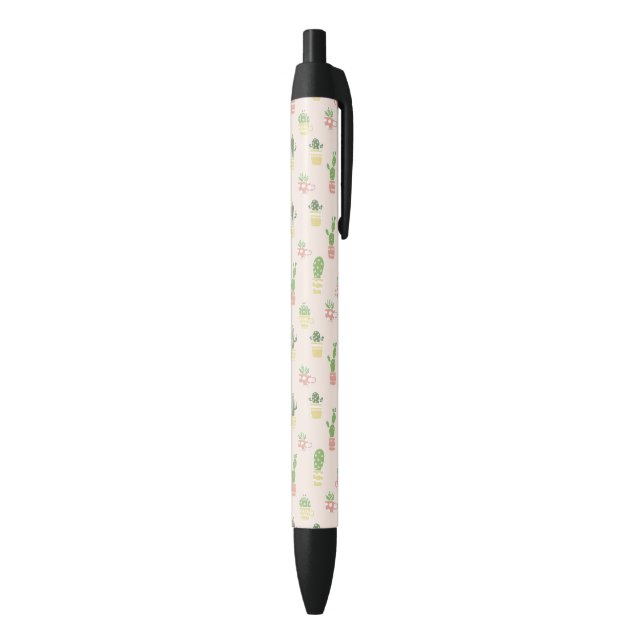 Stylo Noir Motif mignon de cactus (Bas (Vertical))