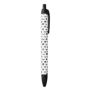 Stylo Noir Motif mignon de cil de griffonnage