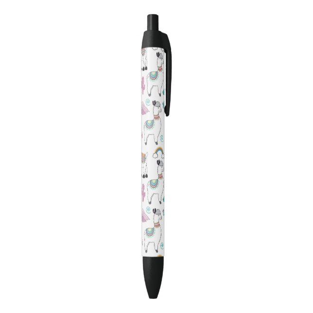 Stylo Noir Motif mignon de lama de bande dessinée (Bas (Vertical))