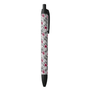 Stylo Noir Motif moderne des lèvres B&W de rouge à lèvres