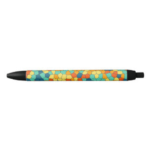 Stylo Noir Motif mosaïque vibrant