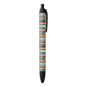 Stylo Noir Motif multicolore abstrait