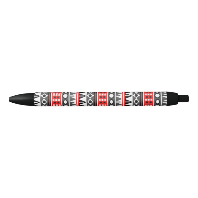Stylo Noir Motif natif Aztec (Devant)